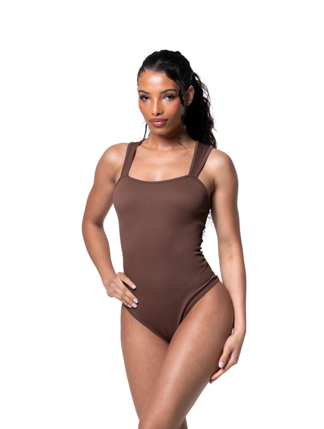 Textured Square Neck Sculpting Bodysuit