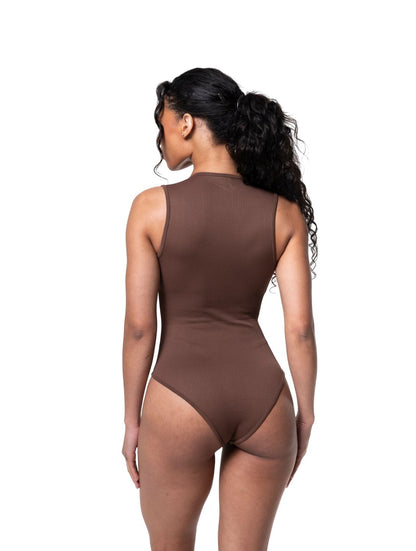 Textured Square Neck Sculpting Bodysuit