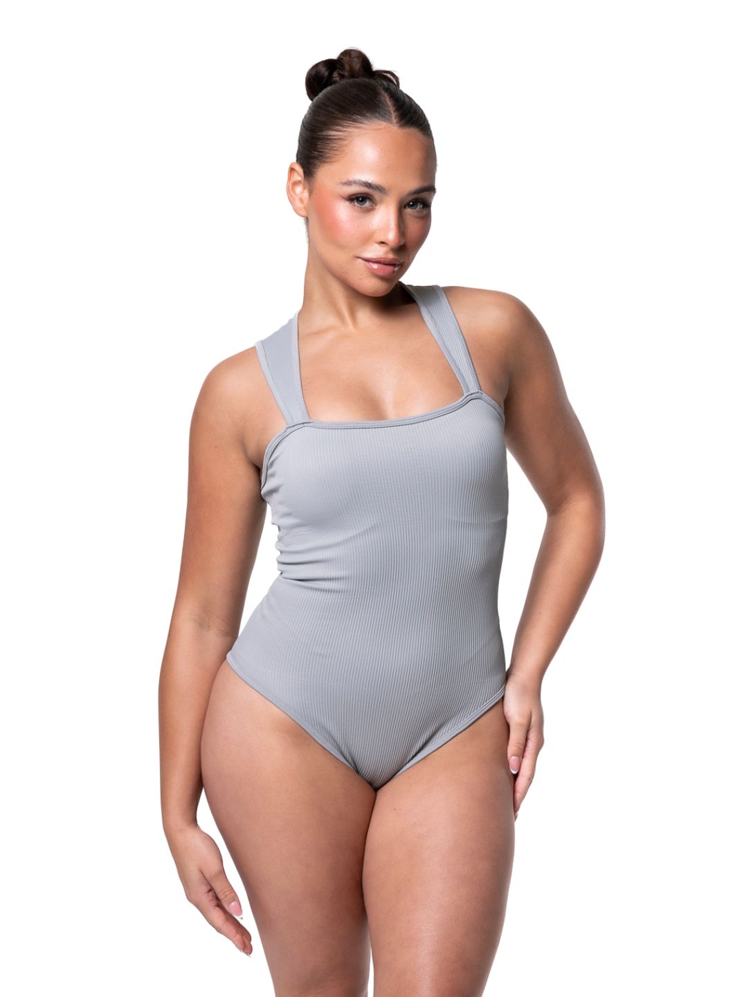 Textured Square Neck Sculpting Bodysuit