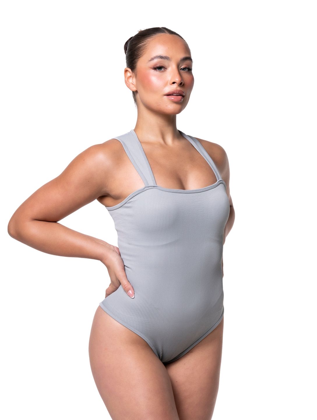 Textured Square Neck Sculpting Bodysuit