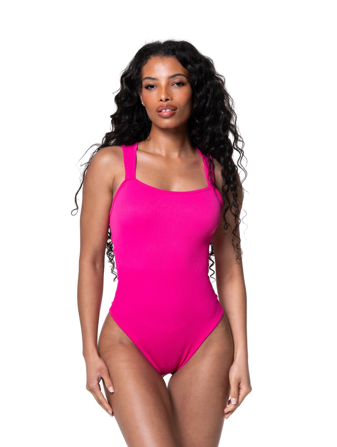 Textured Square Neck Sculpting Bodysuit