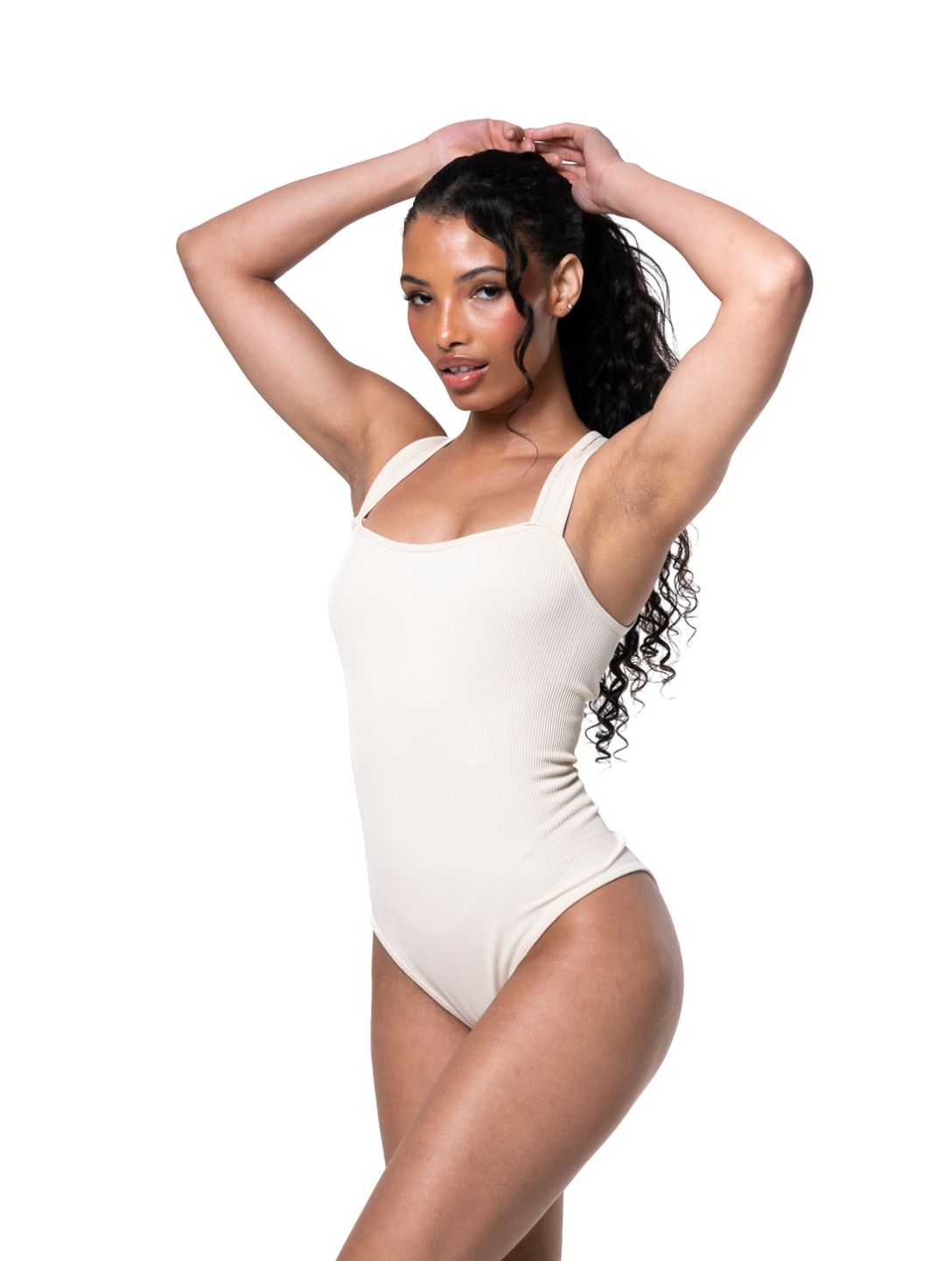 Textured Square Neck Sculpting Bodysuit