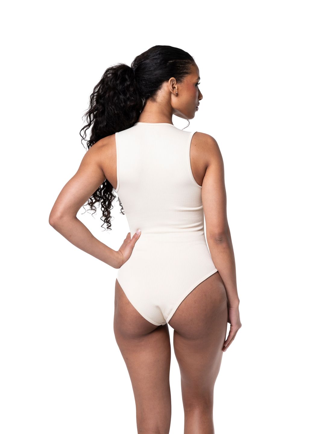 Textured Square Neck Sculpting Bodysuit